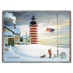 West Quoddy Lighthouse Tapestry Throw